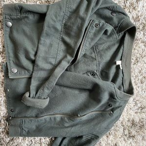 Olive green cropped jacket